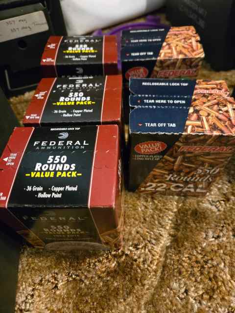 Federal .22 LR 5x 550 rd boxes (total 2750 rds)