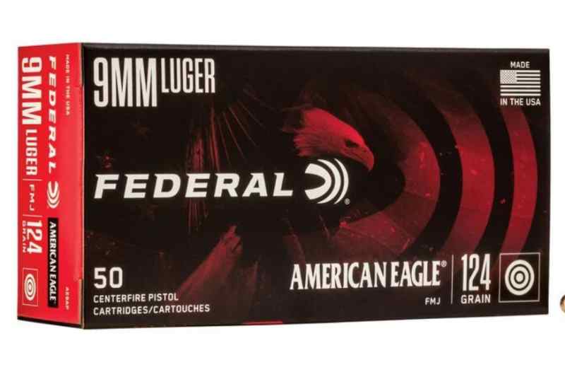New Federal American Eagle Brass 124g 9mm Ammo