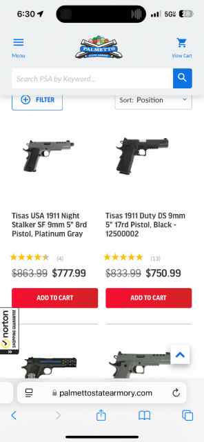 Tisas 1911 9mm ds 5inch 