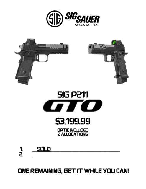 PRE-ORDER THE SIG P211 / GUARANTEED ONE REMAINING