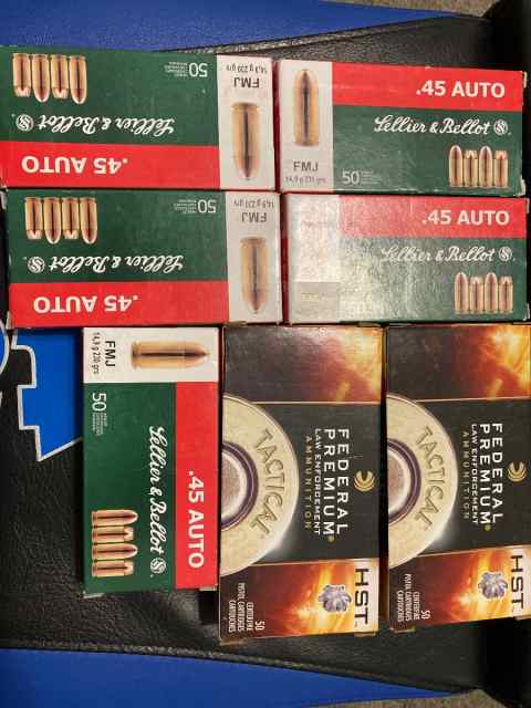 Federal Premium HST 45 and S&amp;B ammo 