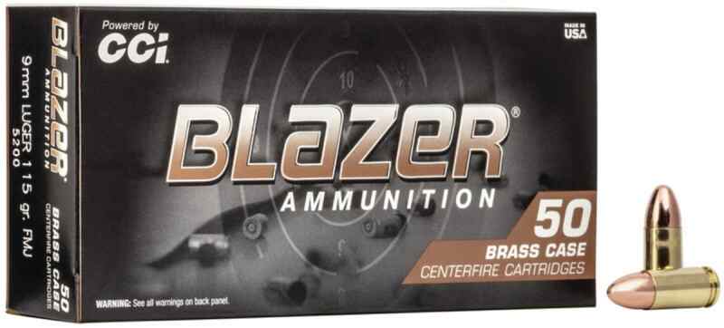 CCI BLAZER 115gr 9mm FMJ BRASS 1000rd CASE BULK