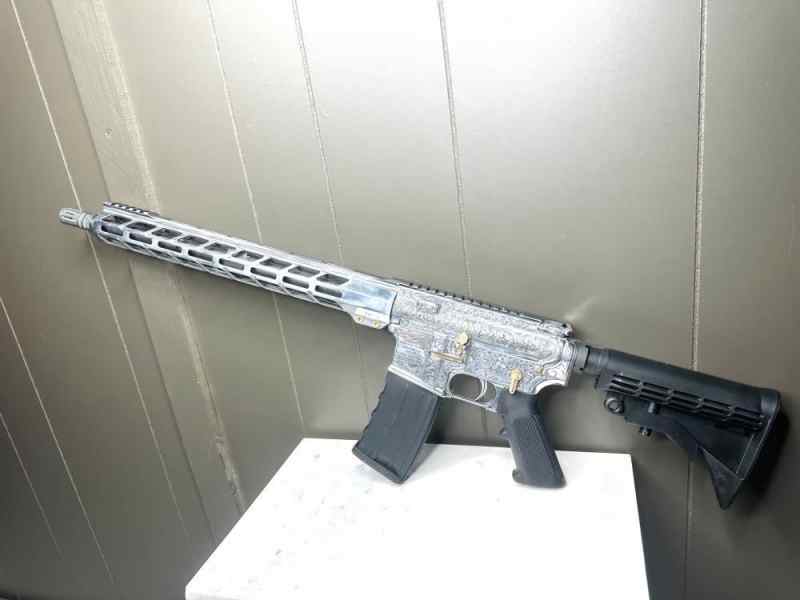Custom AR-15 ENGRAVED high polished &amp; 24k Gold