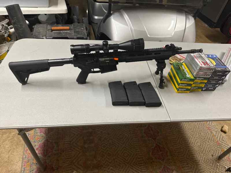 Ruger SR762 .308 with scope and ammo