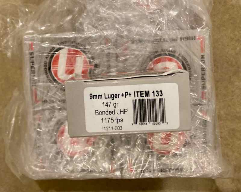 Underwood Ammo 9mm 147gr +P+
