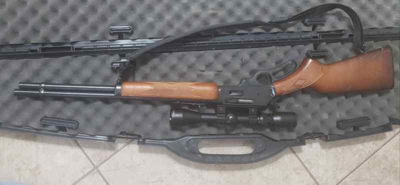 Marlin 30-30 Rifle with scope strap and case