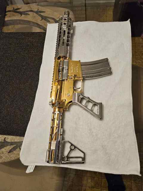 24k Gold Ar15 Pistol/ARP 2 Tone
