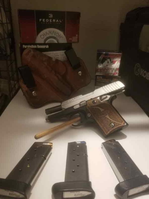 SIG P938 w/ 3 Mags + Leather Holster + Ammo – $650