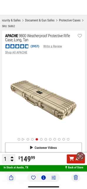 APACHE 9800 Weatherproof Rifle Case, Long, Tan